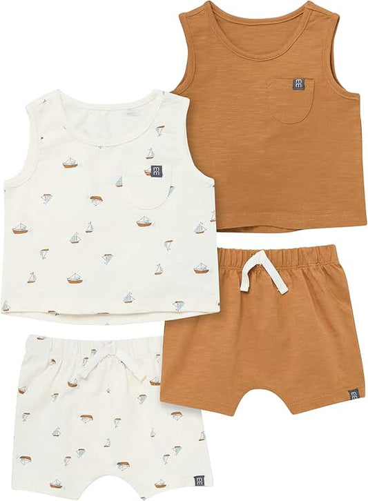 Baby Boys Sleeveless Top and Shorts Set