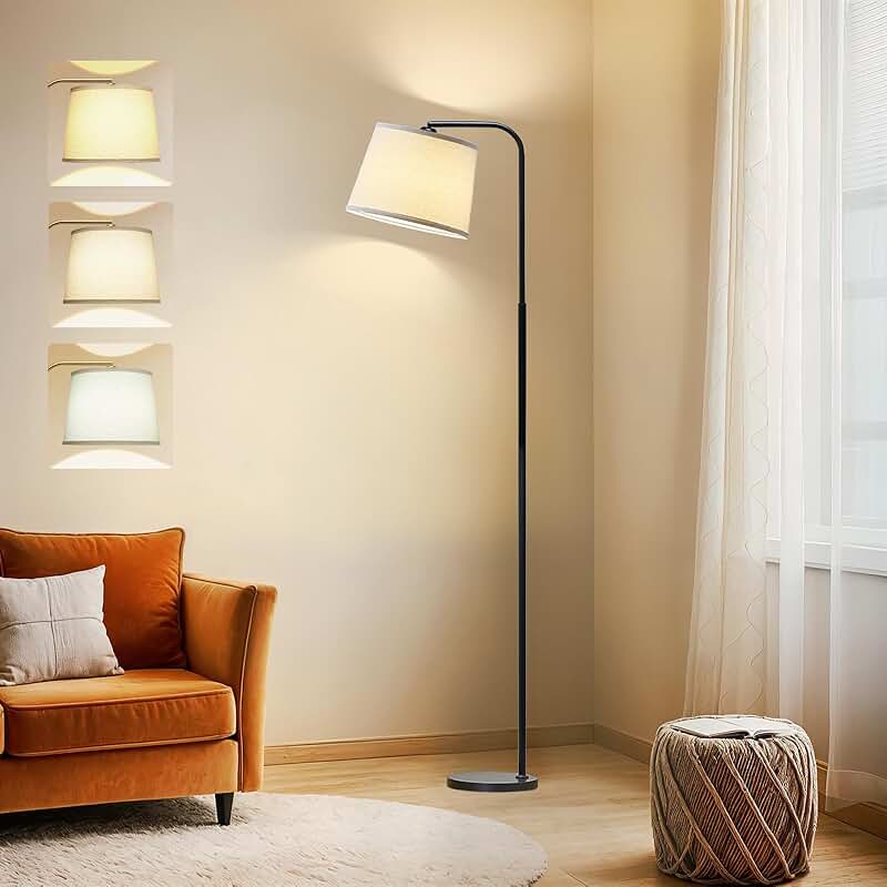 Floor Lamp with 3 Color Temperatures and Foot Switch