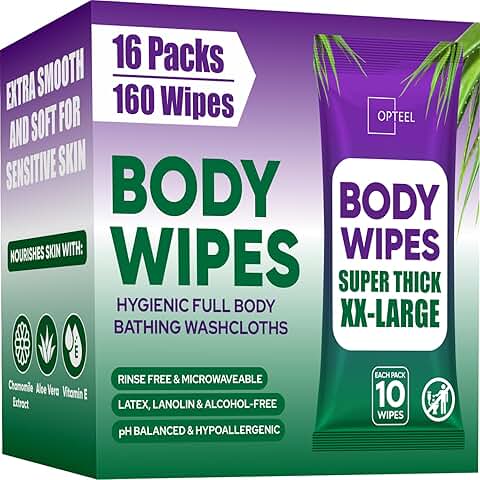 Thick Large Body Wipes for Adults, 16 Packs