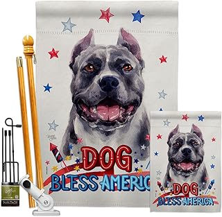 Patriotic Pitbull Garden Flag for Yard or Gift