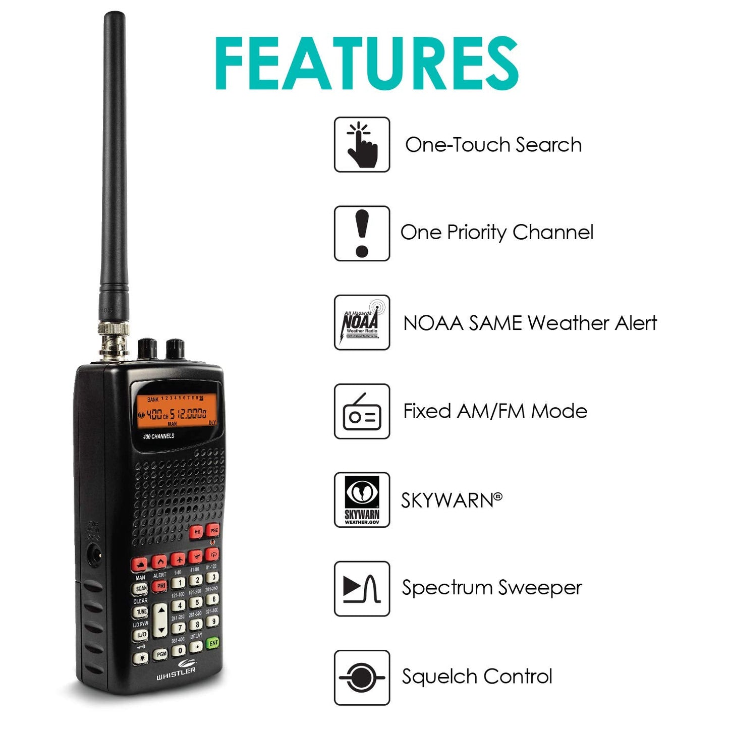 WS1010 Analog Handheld Scanner (Black)