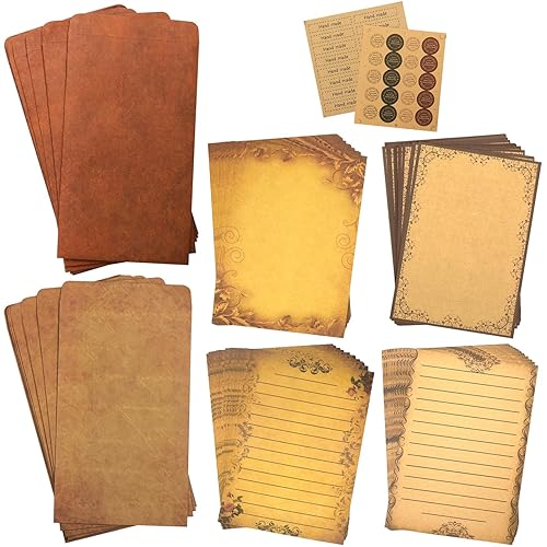 Vintage Stationery Set with Envelopes and Seals