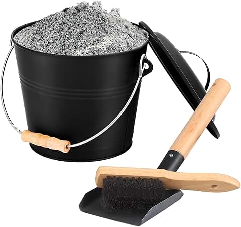 Mini Ash Bucket with Lid, Shovel, Broom, and Screwdriver