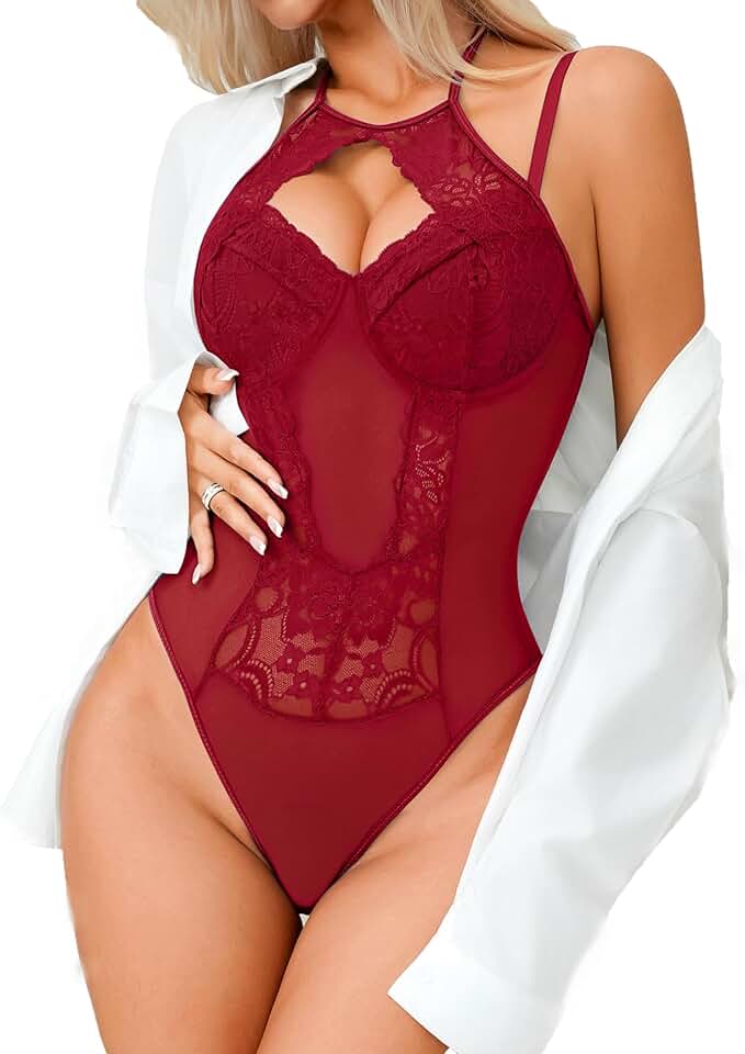 Lace Mesh Bodysuit with Underwire Support