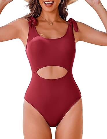 Women's One Piece Swimsuit with Tummy Control and Cutout Design