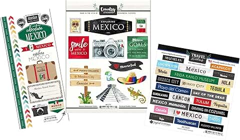 Mexico Vacation Scrapbook Stickers Set of 2