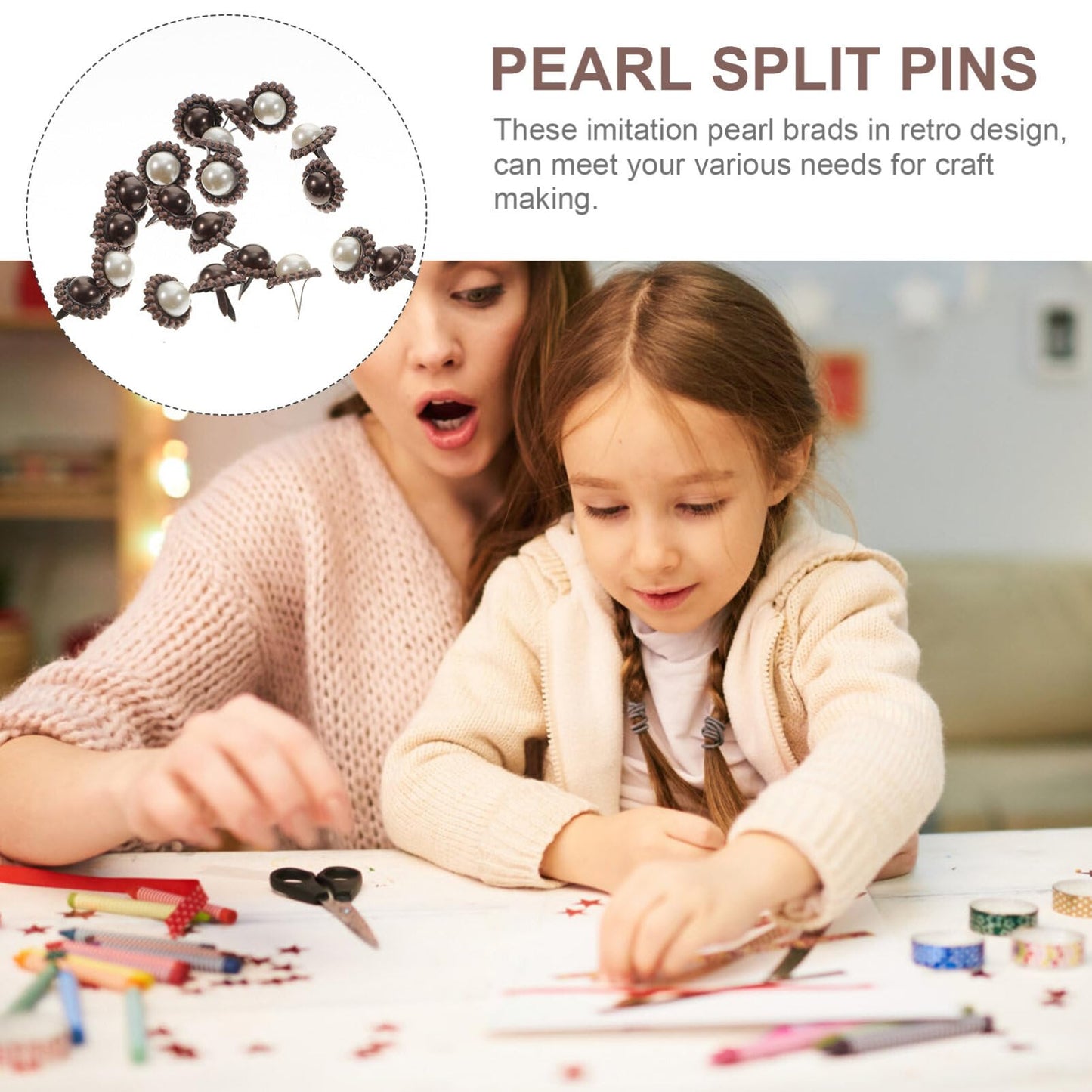 Pearlized Metal Brads for Scrapbooking 20pcs