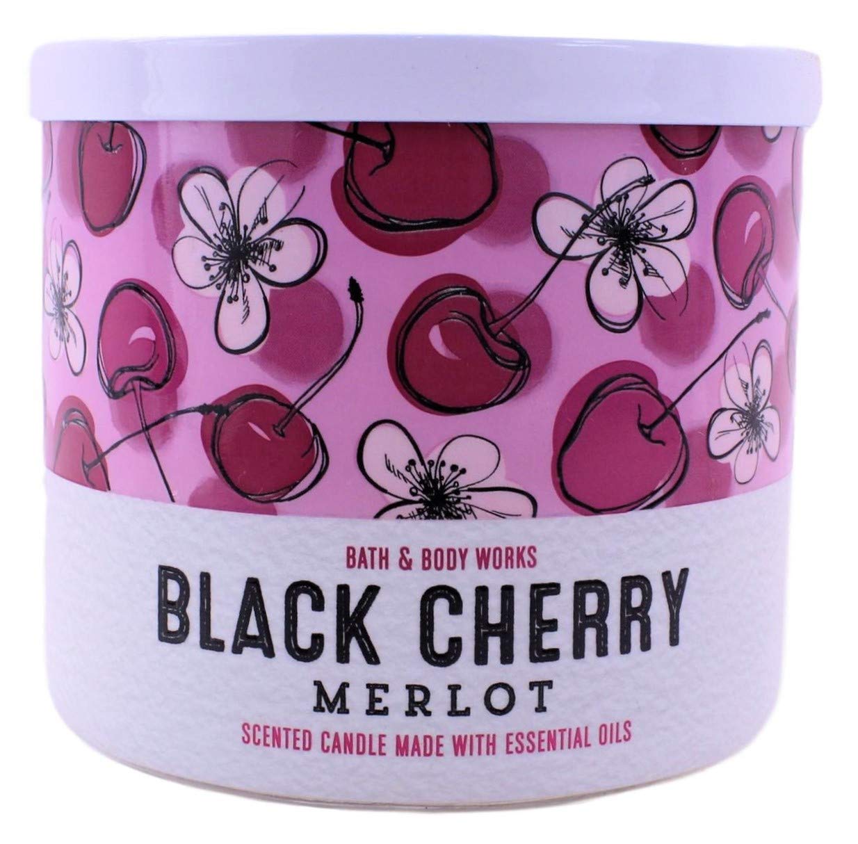 Black Cherry Merlot Scented Candle 3 Wick 14.5 OZ Large