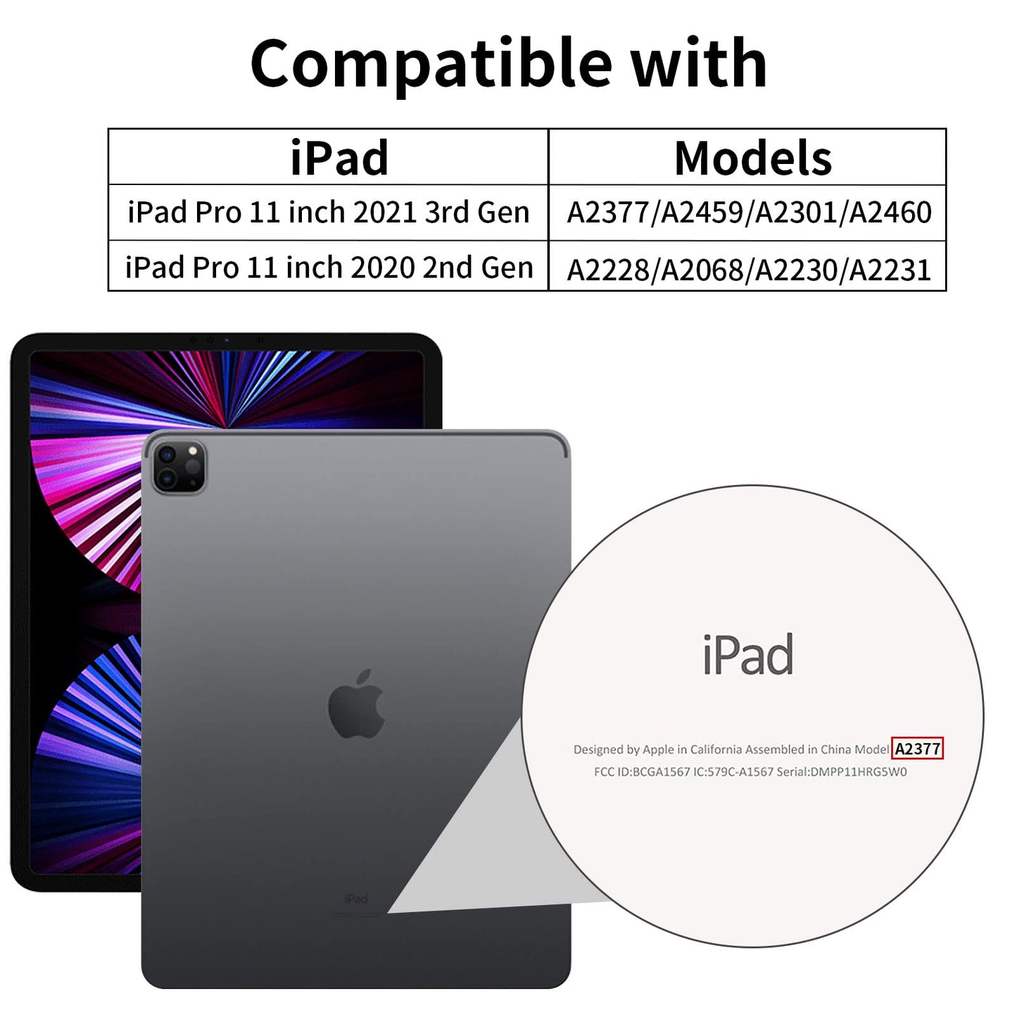 Compatible with iPad Pro 11 Inch Case 3rd/2nd Generation with Pencil Holder, for iPad 11 Pro Case 2021/2020, Trifold Slim Protective Cover with Soft TPU Back, Auto Wake/Sleep, Rose Pink