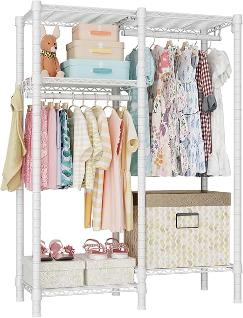 4-Tier Kids and Baby Clothing Rack, White