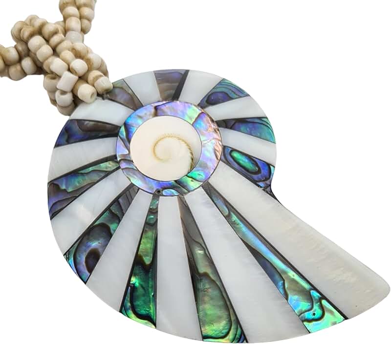 Iridescent Paua Abalone Shell Necklace for Women