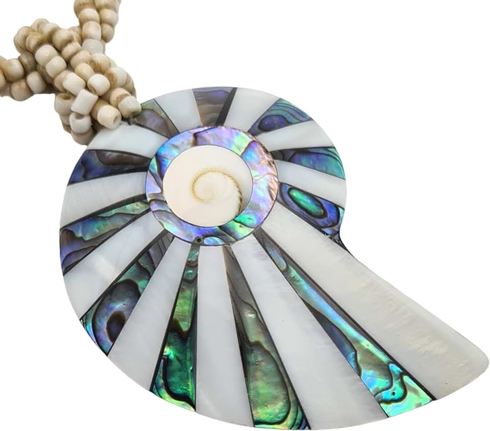 Iridescent Paua Abalone Shell Necklace for Women