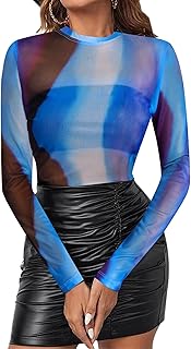 Women’s Sheer Mesh Long Sleeve Top