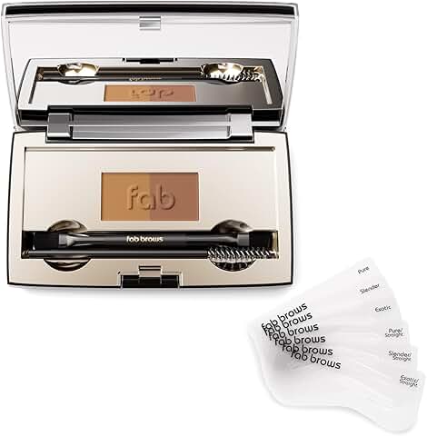 Eyebrow Kit with Stencils, Powder, and Mirror