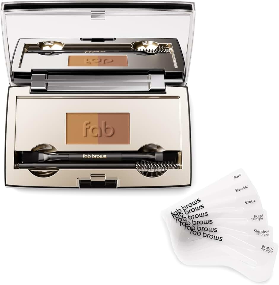 Eyebrow Kit with Stencils, Powder, and Mirror