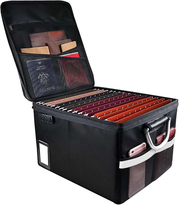 Fireproof Document Organizer Box with Lock
