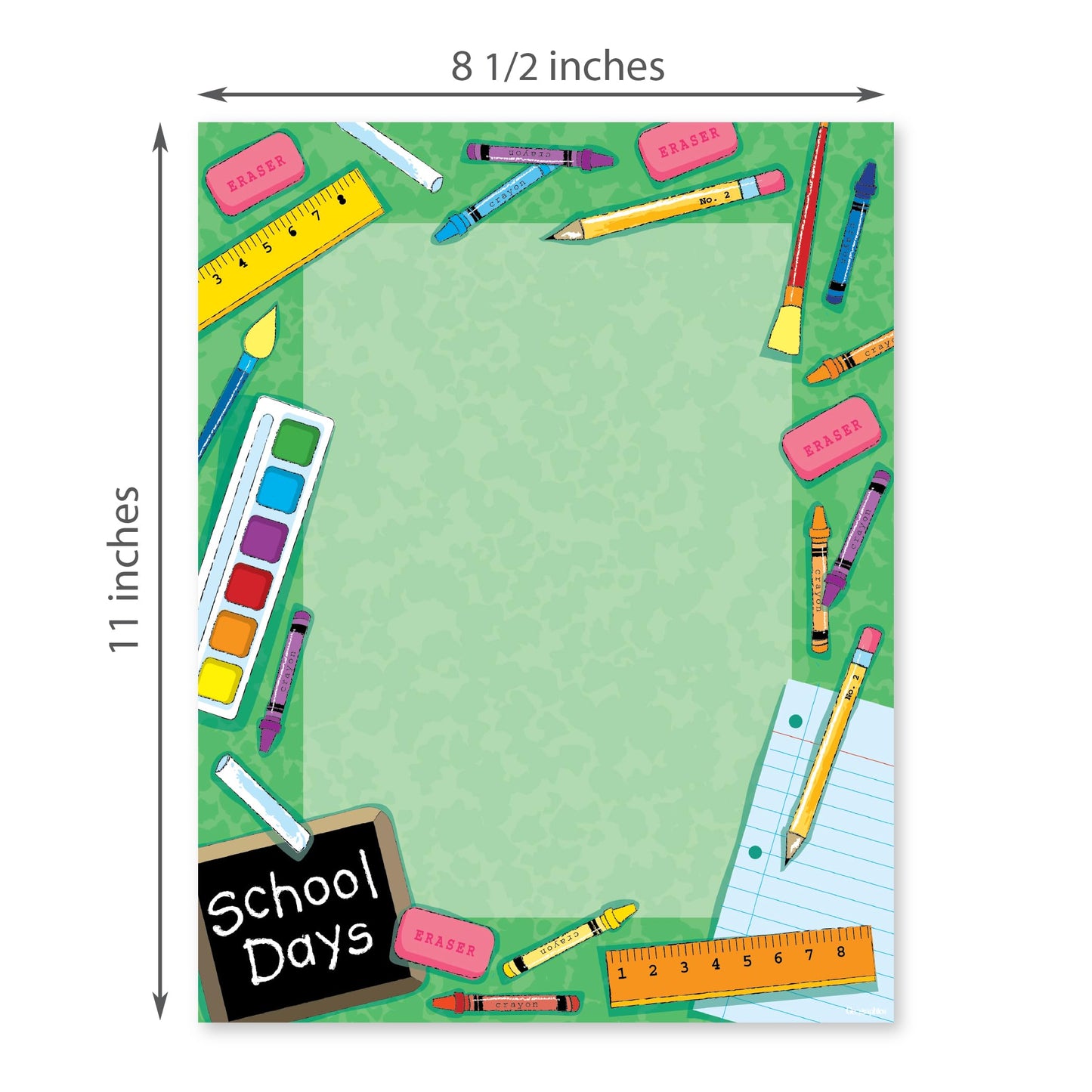 School Letterhead Pack, 100 Sheets, White, 8.5 x 11