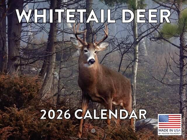 Whitetail Deer Calendar 2026, 12 Months