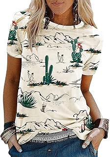 Women's Sunrise Desert Cactus Graphic T-Shirt