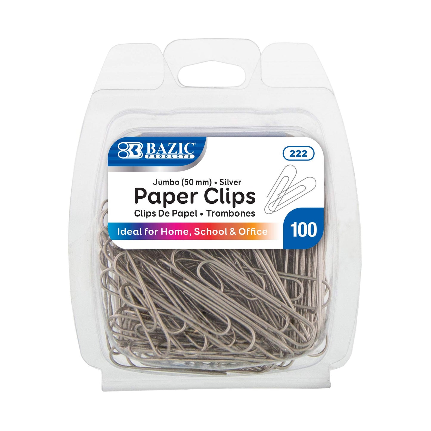 Large Silver Paper Clips, 50mm, Pack of 100