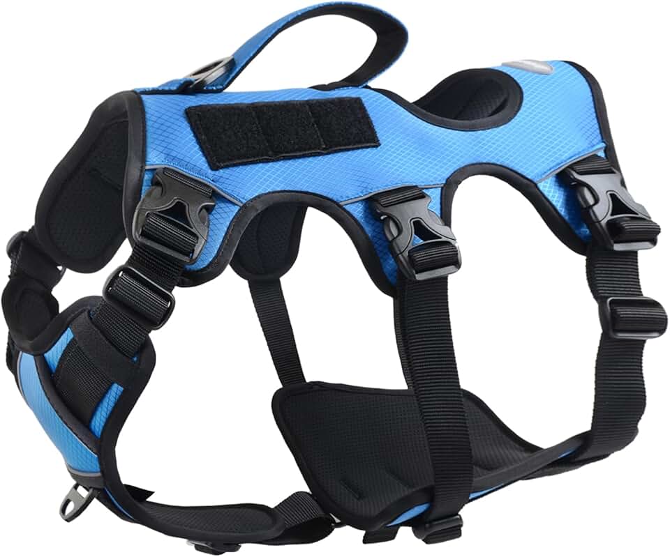 Escape-proof soft padded reflective dog harness
