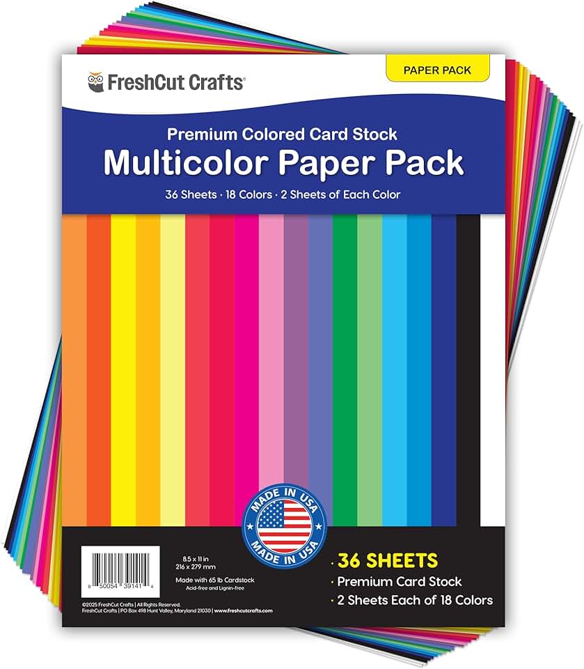 Multicolor Paper Sheets for Crafts and Scrapbooking