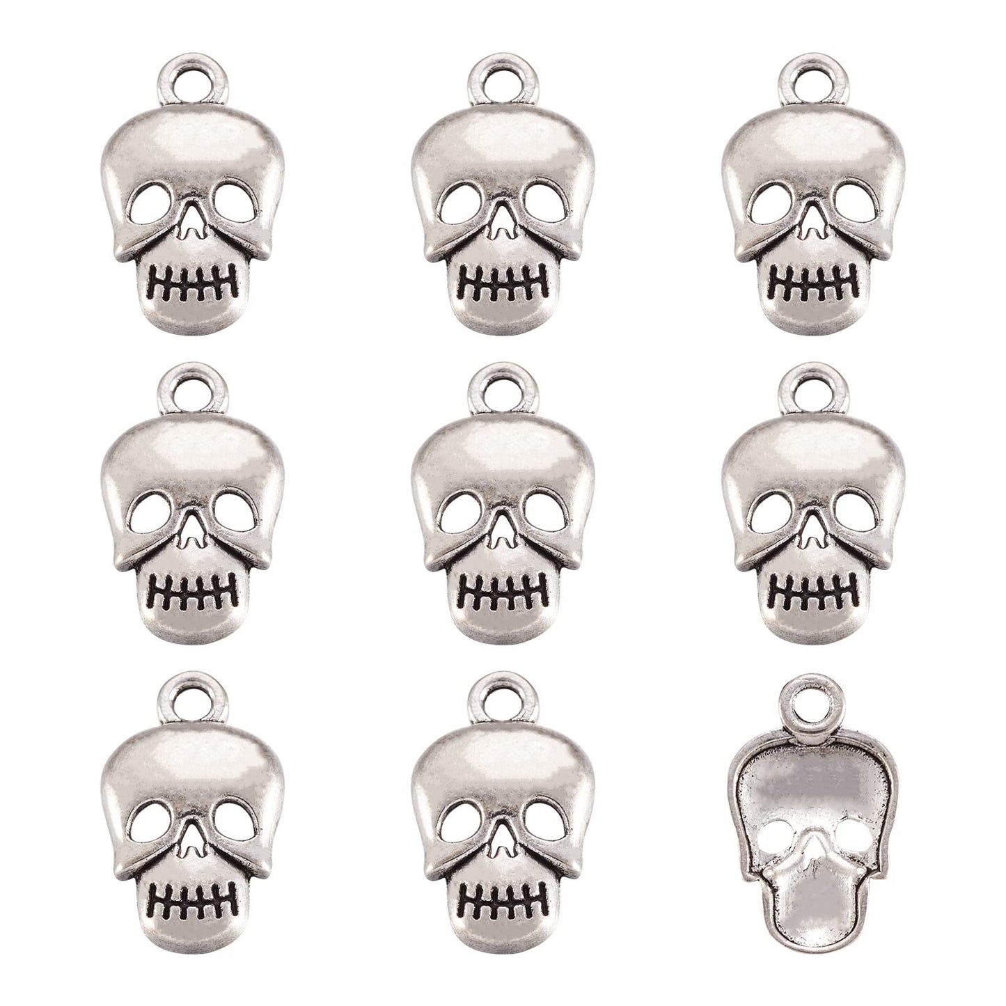 200pcs Antique Silver Alloy Head Pendants for Jewelry Making