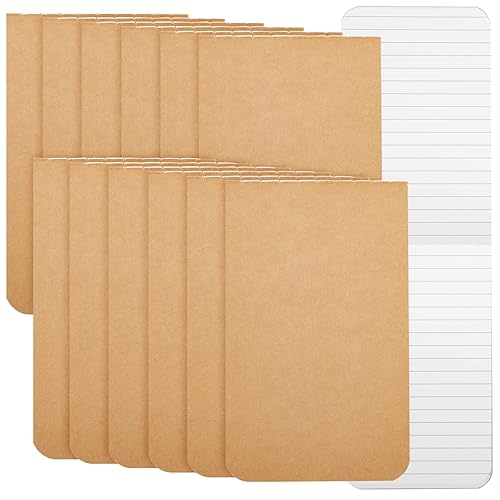12 Brown Kraft Pocket Notebooks, 2.7 x 4.5 inches