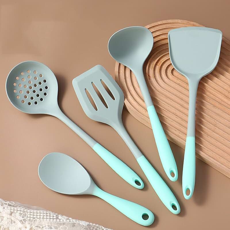 12-piece stainless steel kitchen utensil set with holder