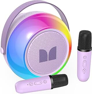 Portable Karaoke Machine with Microphones and Lights