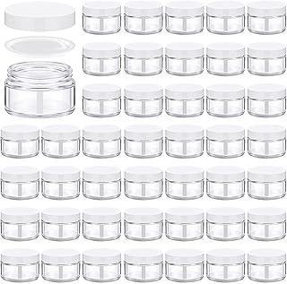 60 Pack 1oz Glass Jars with Lids for Cosmetics and Travel