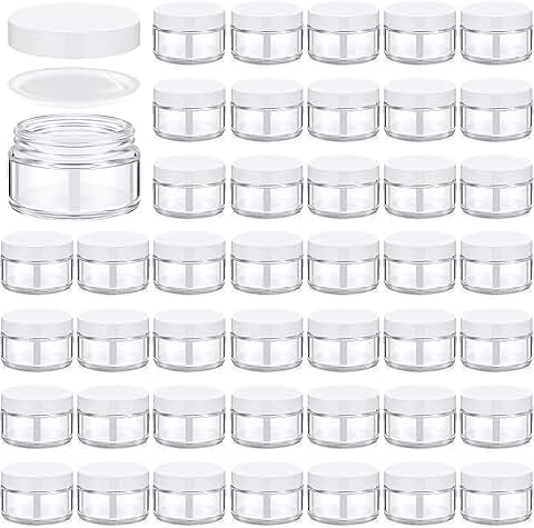 60 Pack 1oz Glass Jars with Lids for Cosmetics and Travel