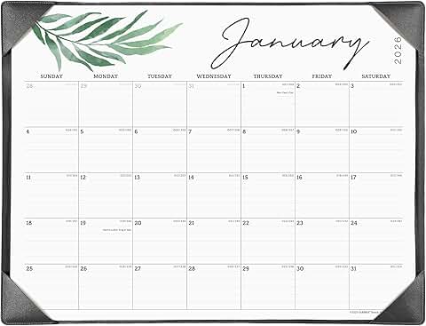 Large 2026 Desk Calendar with Mat, 21x16.5 Inches