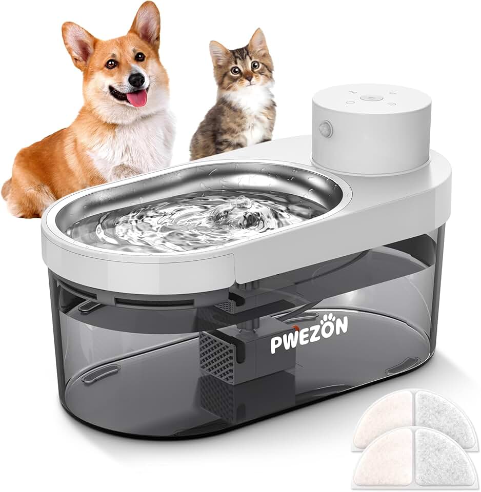 Wireless Pet Water Fountain with Motion Sensor and Filters