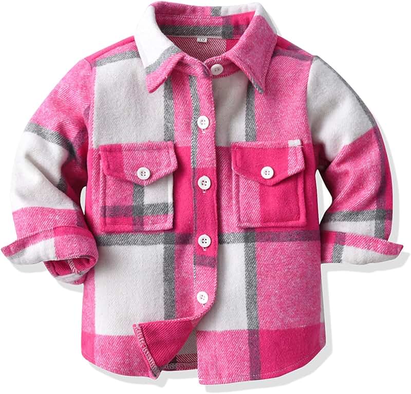 Toddler Boys' Girls' Flannel Plaid Long Sleeve Shirt