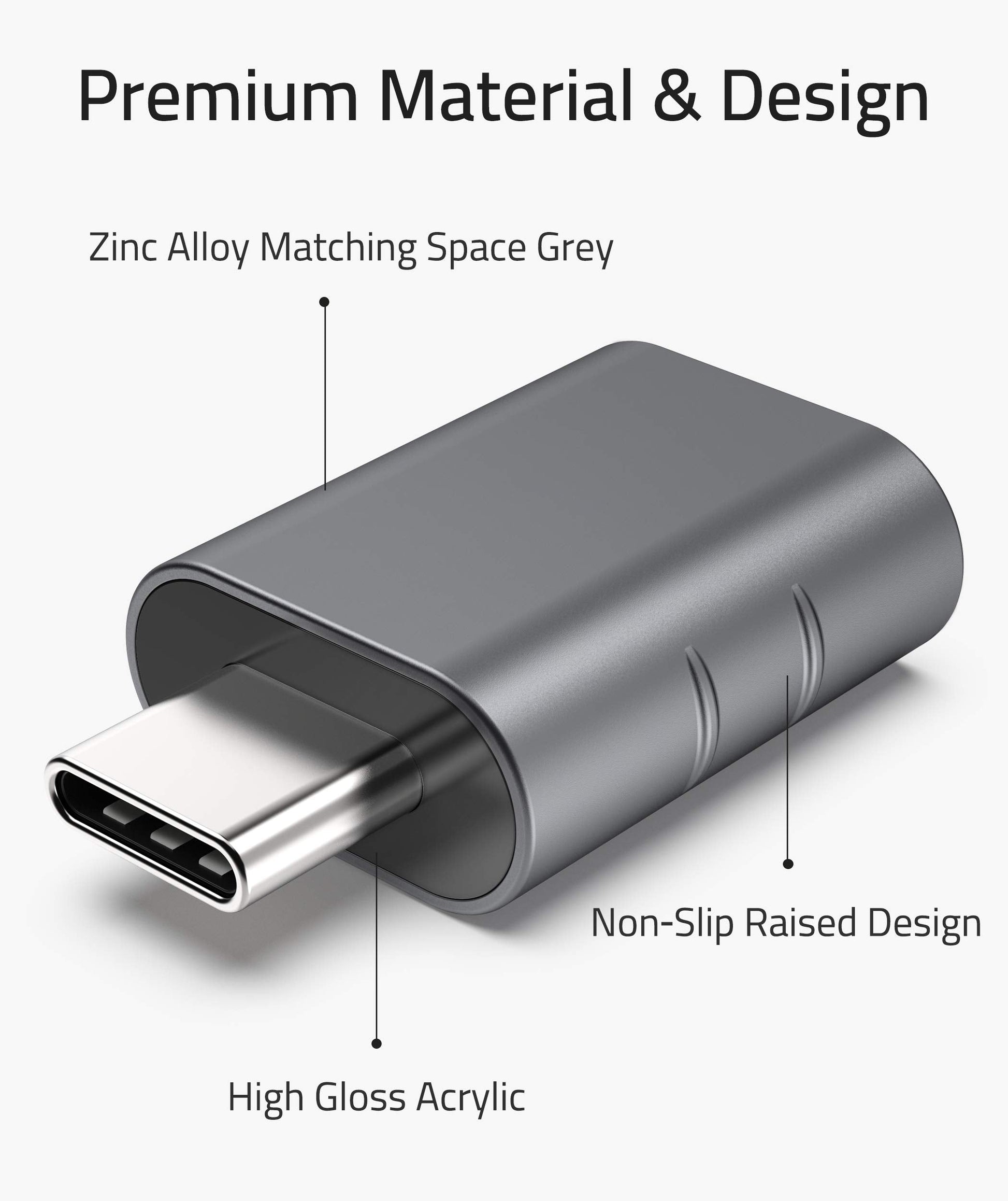 USB C to USB Adapter Pack of 2 USB C Male to USB3 Female Adapter Compatible with MacBook Pro 2021 iMac iPad Mini 6/Pro MacBook Air 2022 and Other Type C or Thunderbolt 4/3 Devices Space Grey