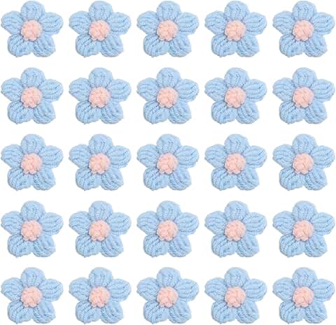 36 Crochet Flower Appliques for Crafts and Decor