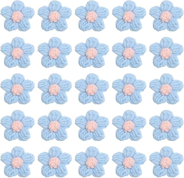 36 Crochet Flower Appliques for Crafts and Decor