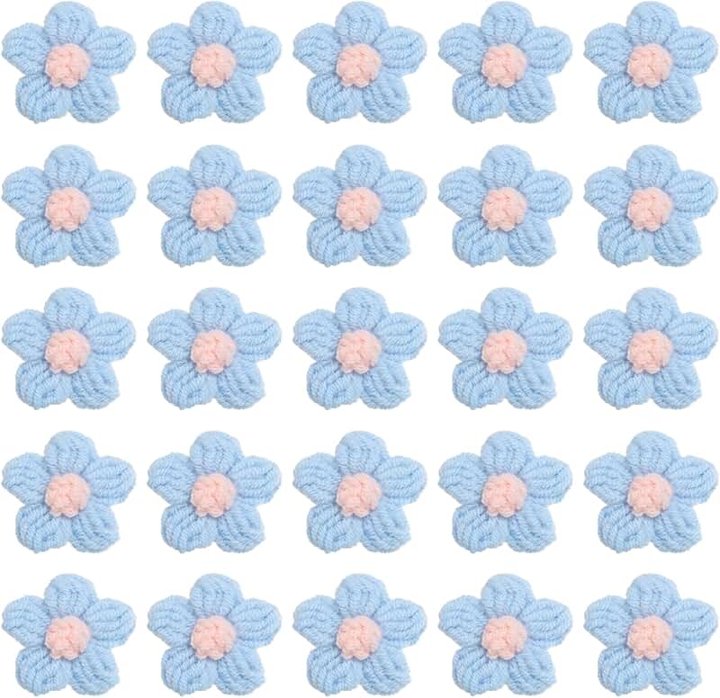 36 Crochet Flower Appliques for Crafts and Decor