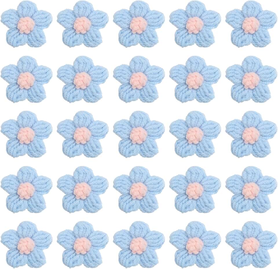 36 Crochet Flower Appliques for Crafts and Decor