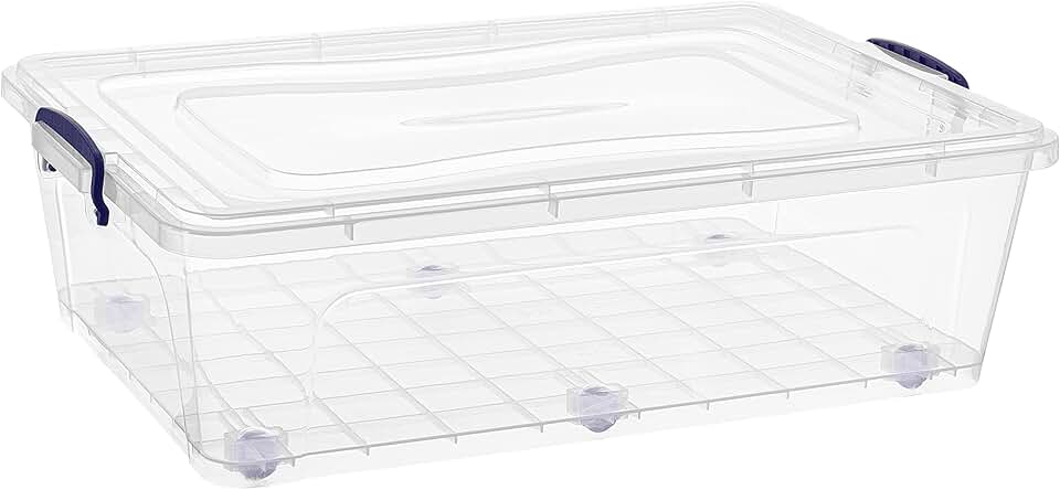 Plastic Storage Bin with Lid for Under Bed