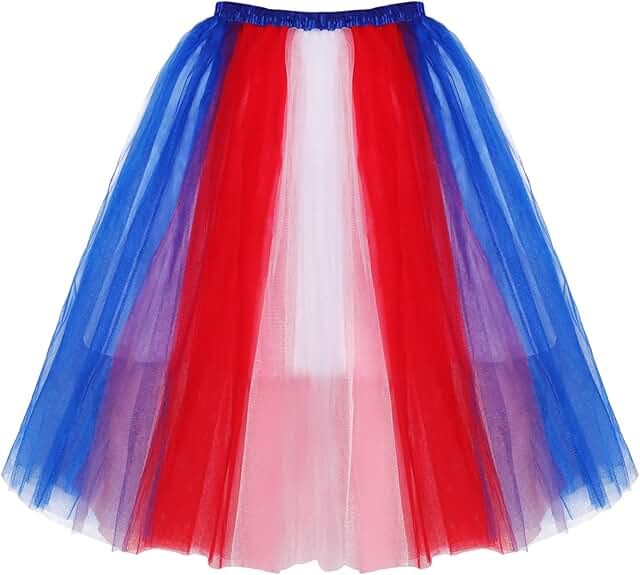 Colorful Rainbow Tulle Skirt for Women and Girls