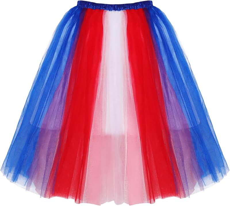 Colorful Rainbow Tulle Skirt for Women and Girls