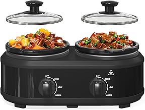 Double 1.25 Qt Slow Cooker with Removable Ceramic Pots