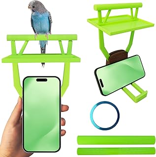 Bird Perch with Toy, Poop Catcher, and Phone Holder