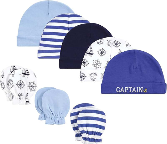 Baby Cotton Cap and Mitten Set