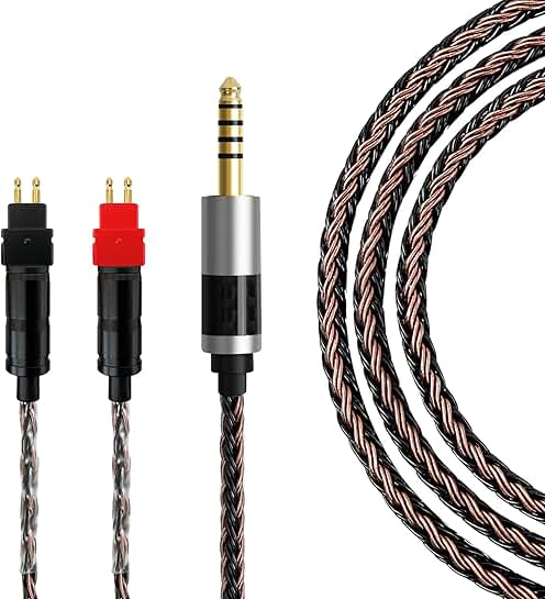 4.4mm Balanced Headphone Cable, 4ft, Silver Plated Braided
