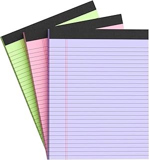 Colored legal pads, 8.5 x 11 inches, 30 sheets each