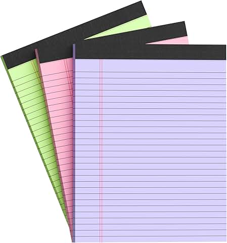 Colored legal pads, 8.5 x 11 inches, 30 sheets each