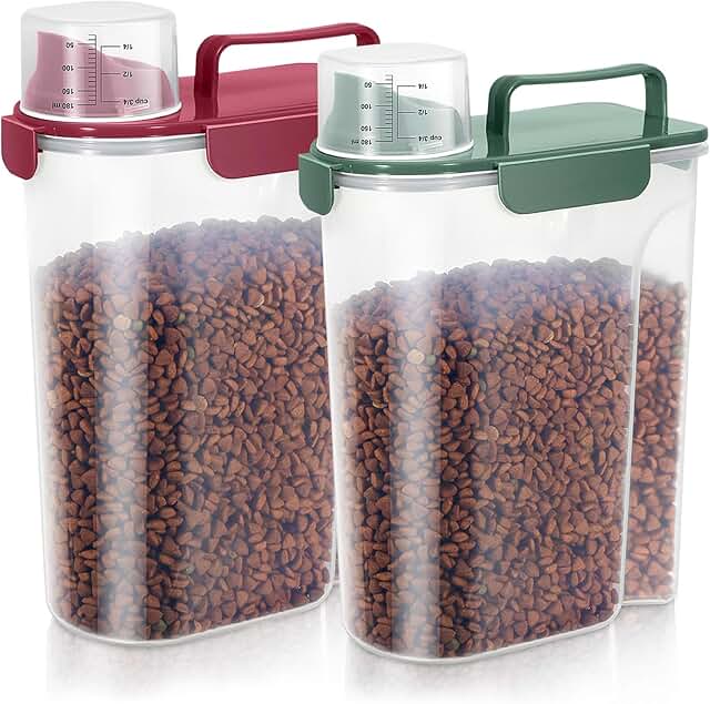 Portable 5L Pet Food Container with Large Spout (2 Pack)